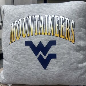 NWT West Virginia Mountaineers 18x20" Gray Sweatshirt Pillow